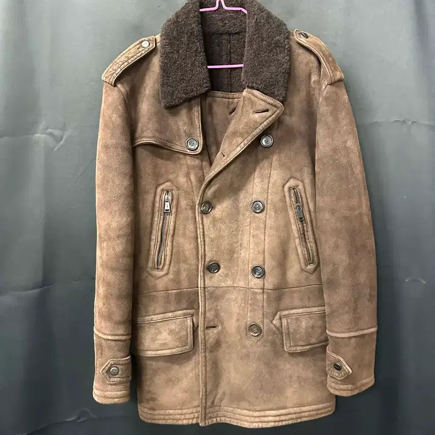 [BUNJANG] Ralph Lauren 00s Black Label Suede Shearling Peacoat Jacket / 랄프로렌 00s 블랙라벨 스웨이드 시어링 무스탕 자켓 피코트
