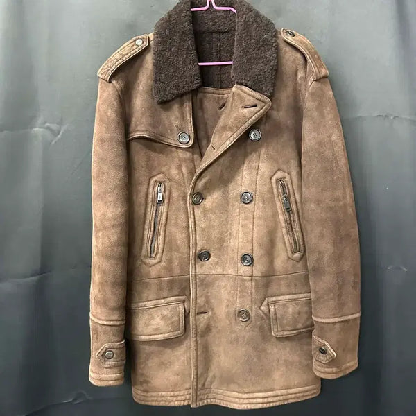 [BUNJANG] Ralph Lauren 00s Black Label Suede Shearling Peacoat Jacket / 랄프로렌 00s 블랙라벨 스웨이드 시어링 무스탕 자켓 피코트