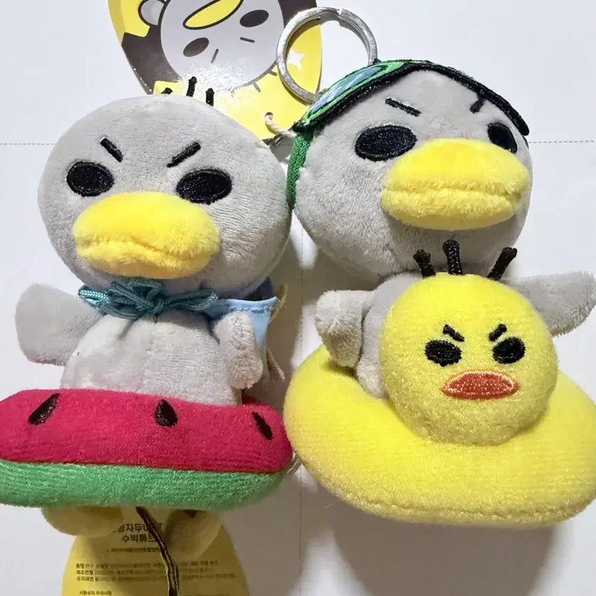 [BUNJANG] Kkoko Duck & Watermelon Tube Doll Keyring Set / 꼬꼬 오리&스박 튜브 인형 키링 세트