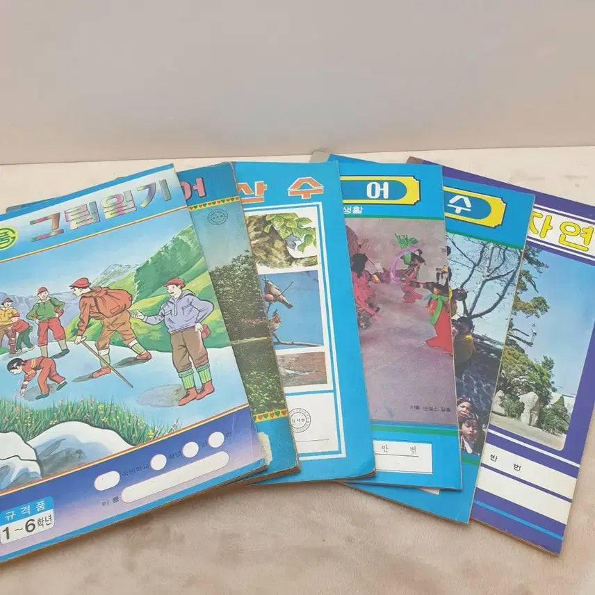 [BUNJANG] Set of 6 Vintage National Elementary School Notebooks / 6권 일괄) 근대사 옛날 국민학교 노트 공책 골동품