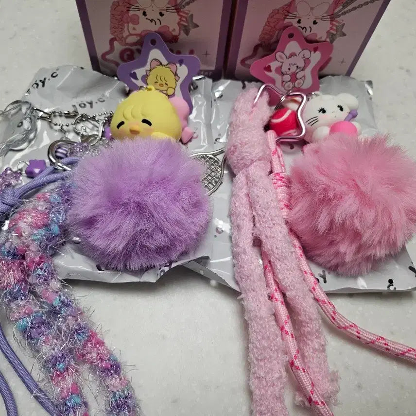 [BUNJANG] Miko Character "Puff" and "Mousse" Bell Keyring Bundle Set / 미코 방울 키링 2개 일괄 (퍼프,무스)
