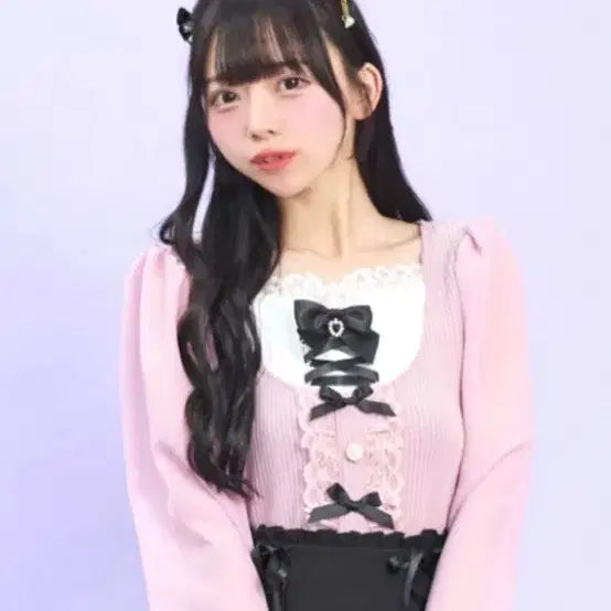 [BUNJANG] Secret Honey Lace York Cut Top Pink / 시크릿허니 시허니 레이스 요크컷톱 핑크