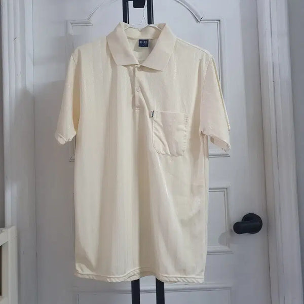 [BUNJANG] BH Golf Men's Rayon Short Sleeve Polo Shirt - Ivory (L/100) / BH골프 남성 인견 반팔카라티 L 100 아이보리