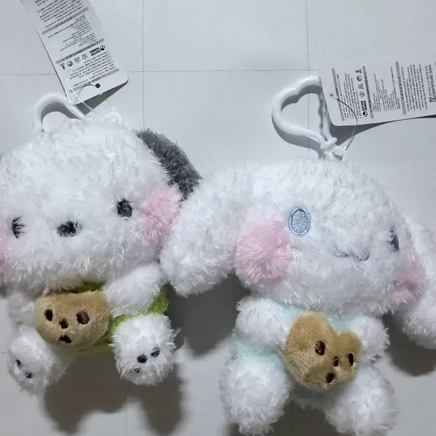 [BUNJANG] Sanrio Pochacco Cinnamonroll Bolppangppang Cookie Plush Keychain / 산리오 인형 키링 포차코 시나모롤 볼빵빵 쿠키 인형 키링