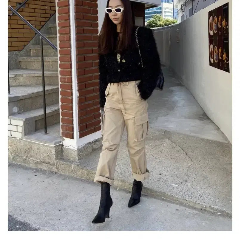 [BUNJANG] Yooboomi Hollywood Street Cargo Pants Beige / 유아부미 Hollywood street 카고 팬츠