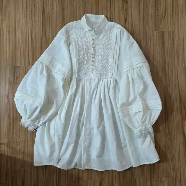 [BUNJANG] Puff Sleeve Pintuck Blouse / 퍼프소매 핀턱 블라우스
