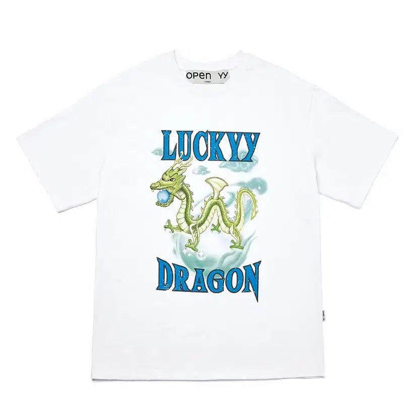 [BUNJANG] Openyy Lucky Blue Dragon Short Sleeve T-shirt / 오픈와이와이 럭키 청룡 반팔 티셔츠