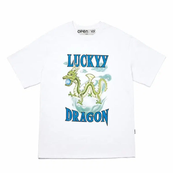 [BUNJANG] Openyy Lucky Blue Dragon Short Sleeve T-shirt / 오픈와이와이 럭키 청룡 반팔 티셔츠