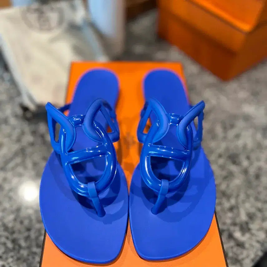 [BUNJANG] Hermes Egerie Blue Sandals Size 37 / [정품/새제품] Hermes Egerie 에르메스 에제리 샌달 Size
