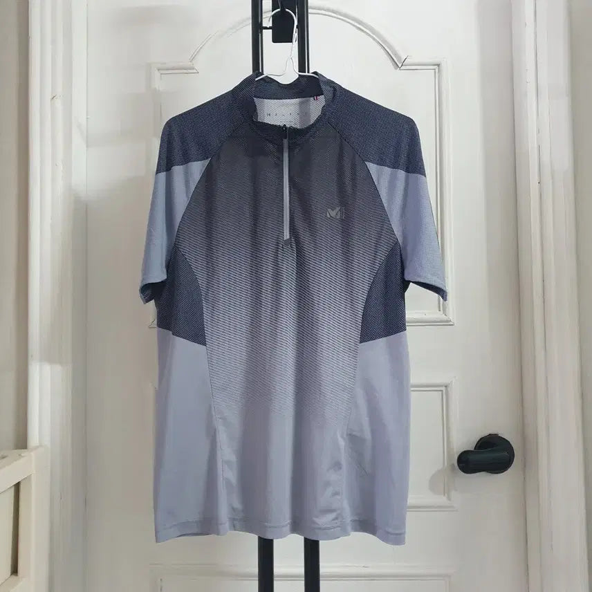 [BUNJANG] Millet Men's Functional Half-Zip Pullover L (100) - Gray / 밀레 남자 기능성 반집업 L 100 그레이