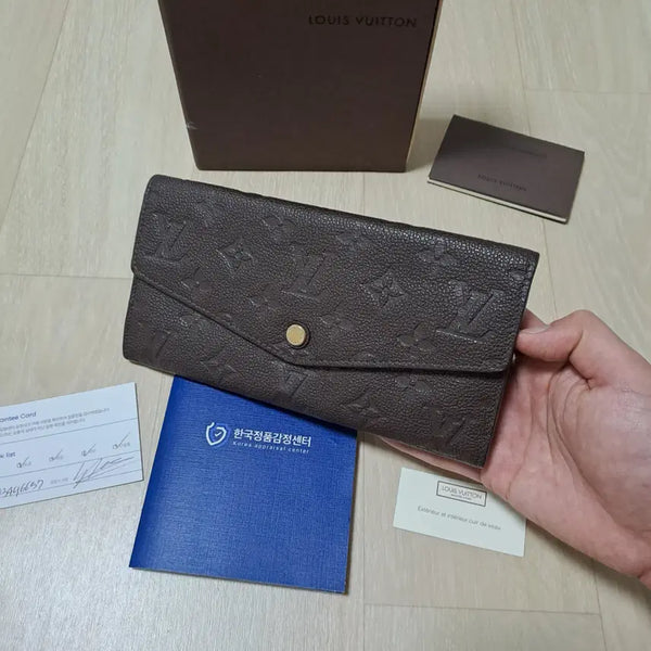 [BUNJANG] Louis Vuitton Monogram Empreinte Long Wallet Dark Brown / [100%/정품] 루이비통 모노그램 앙프렝뜨 장지갑 다크 브라운