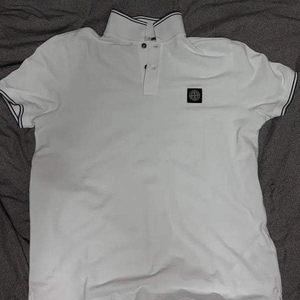 [BUNJANG] Stone Island Short Sleeve Polo Shirt White / 스톤아일랜드 반팔 카라티 화이트