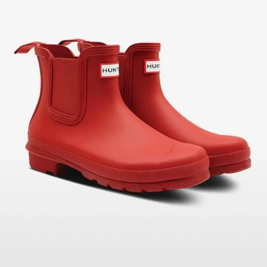 [BUNJANG] Hunter Red Chelsea Rain Boots / 헌터 레인부츠 레드 첼시부츠