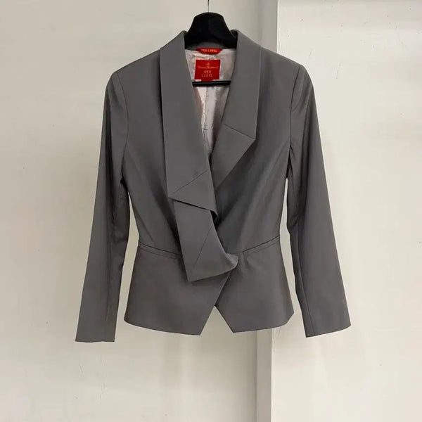 [BUNJANG] Vivienne Westwood Red Label Grey Asymmetrical Lapel Jacket / 비비안 웨스트우드 레드라벨 그레이 비대칭 라펠 자켓