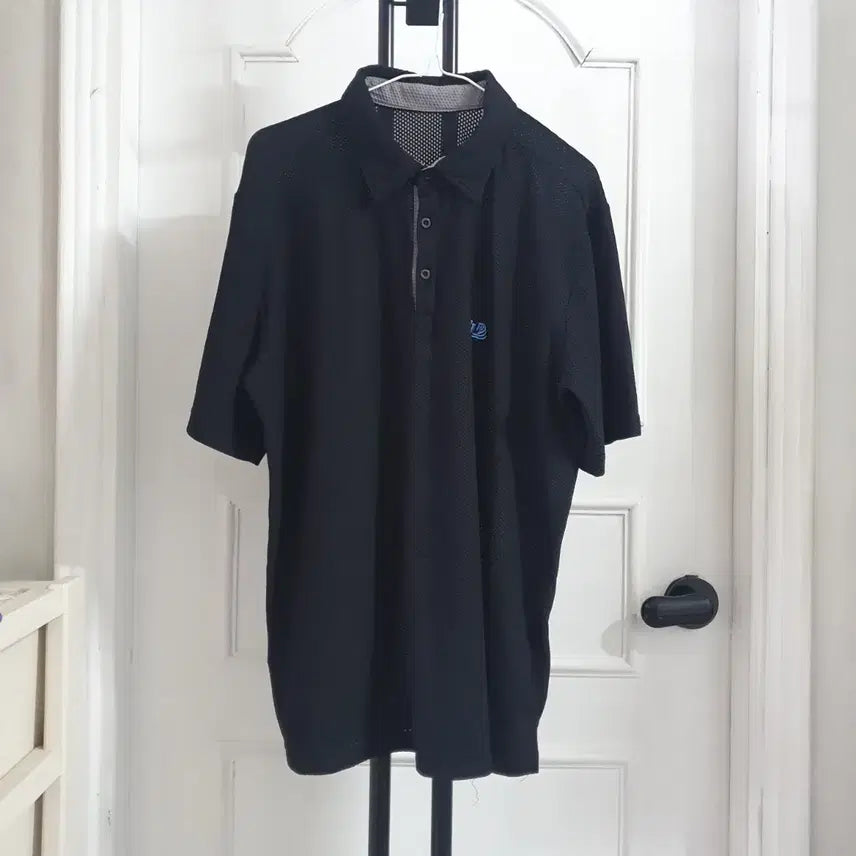 [BUNJANG] Dongsu Golf Men's Functional Short-Sleeve Polo Shirt XL Black / 이동수골프 남자 기능성 반팔카라티 XL 105 블랙