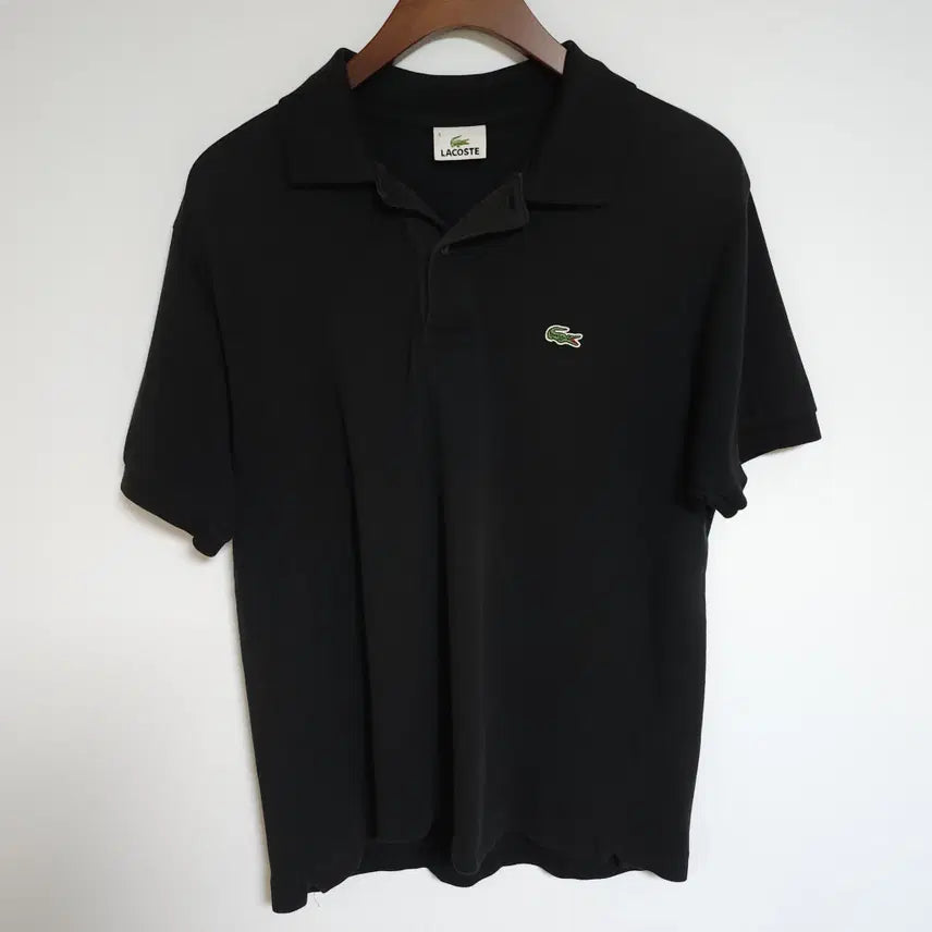 [BUNJANG] Lacoste Embroidered Logo Short Sleeve Polo Shirt Black / 라코스테 카라티 자수 로고 반팔 티셔츠 블랙 [4]