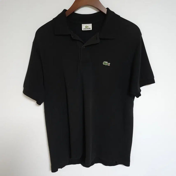 [BUNJANG] Lacoste Embroidered Logo Short Sleeve Polo Shirt Black / 라코스테 카라티 자수 로고 반팔 티셔츠 블랙 [4]