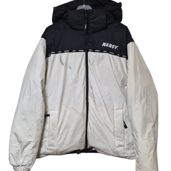 [BUNJANG] NERDY Authentic Down Reversible Hooded Zip-Up Padded Jumper (Size 95) / 널디 오리털 정품 리버시블 양면 남성 겨울 남자후드집업덕다운패딩점퍼95