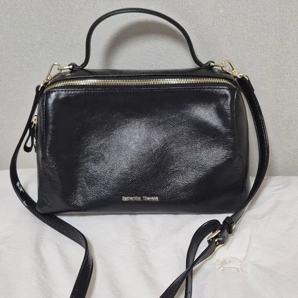 [BUNJANG] Samantha Thavasa Black Leather Shoulder Bag / 사만사타바사 블랙 숄더백