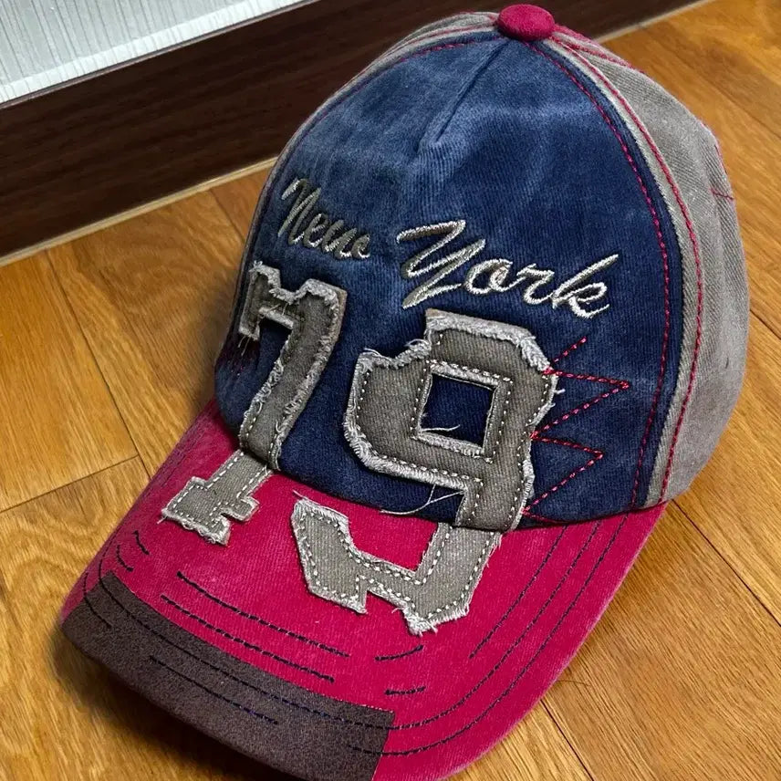 [BUNJANG] Vintage 79 Embroidered Ball Cap Navy/Burgundy / 빈티지 79 자수 볼캡 네이비/버건디 Free (새상품)