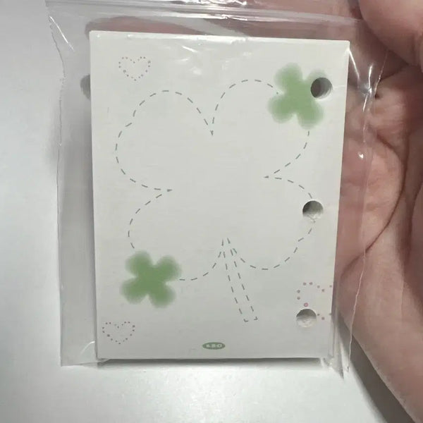 [BUNJANG] AOVVER CRUSH Clover Heart 3-Hole Mini Memo Pad Inserts (50 Sheets) / 어버블크러쉬 클로버 하트 3공  속지 미니 메모지 50장 일괄