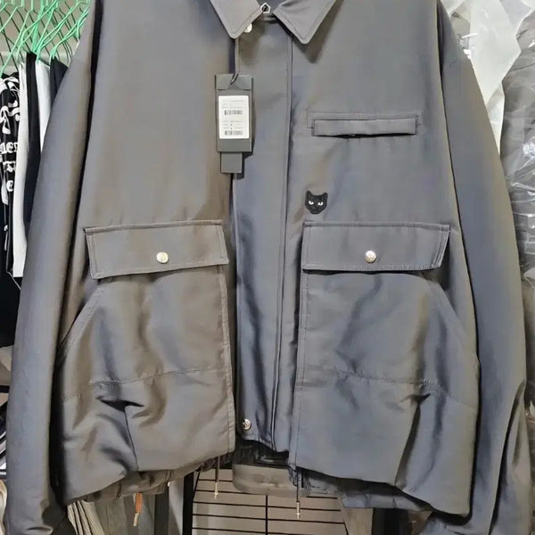 [BUNJANG] Songzio Zilchero Multi-Pocket Cropped Jumper Charcoal / 송지오 지제로 멀티 포켓 크롬 점퍼 차콜 SH2JP801CH
