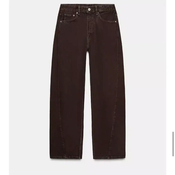 [BUNJANG] Zara Brown Wide Leg Denim Pants / 자라 갈색 와이드 데님 팬츠 양도합니다