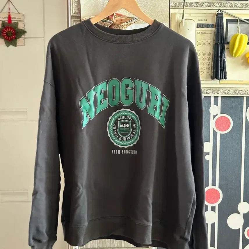 [BUNJANG] RAGEBLUE x Nongshim Neoguri Oversized Sweatshirt (Dark Grey, L) / XL) 일본 RAGEBLUE x 농심 너구리 오버사이즈 맨투맨
