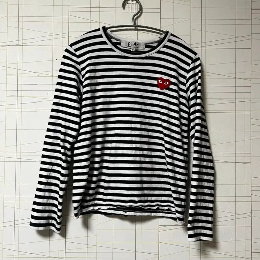 [BUNJANG] Comme des Garçons Play Long Sleeve Stripe T-Shirt / 꼼데가르송 플레이 롱슬리브