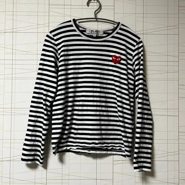 [BUNJANG] Comme des Garçons Play Long Sleeve Stripe T-Shirt / 꼼데가르송 플레이 롱슬리브