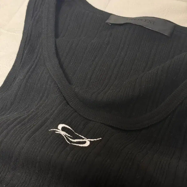 [BUNJANG] 51 Percent Logo Sleeveless Tank Top (Black, M) / 51퍼센트 로고 슬리브리스 나시