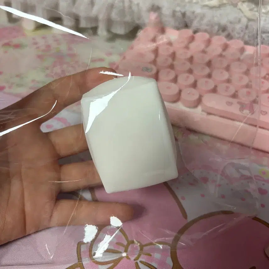 [BUNJANG] Xiaohongshu Tofu Crunch Hair Clip (Round + Flower Charm) / 샤오홍슈 두부떡 크런치 슬랑이(원형+꽃파츠)