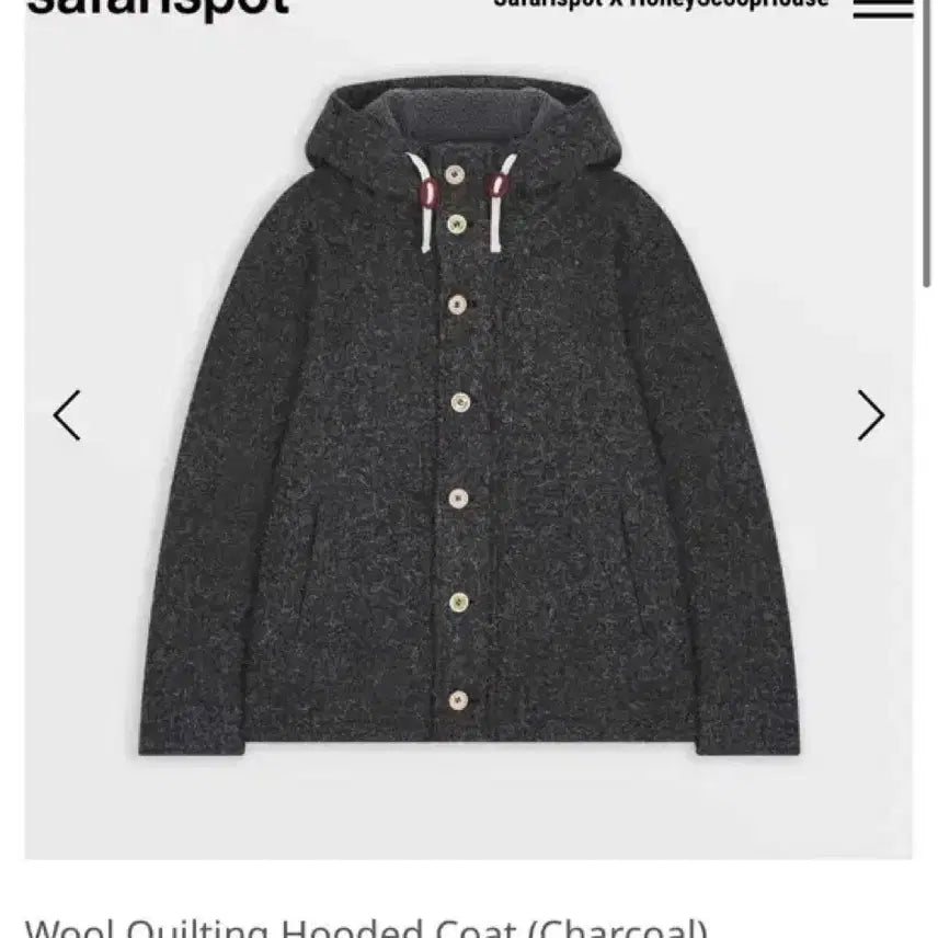 [BUNJANG] Safari Spot Wool Quilting Hooded Coat / [1]사파리스팟 울 코트 Wool Quilting Hooded Coat