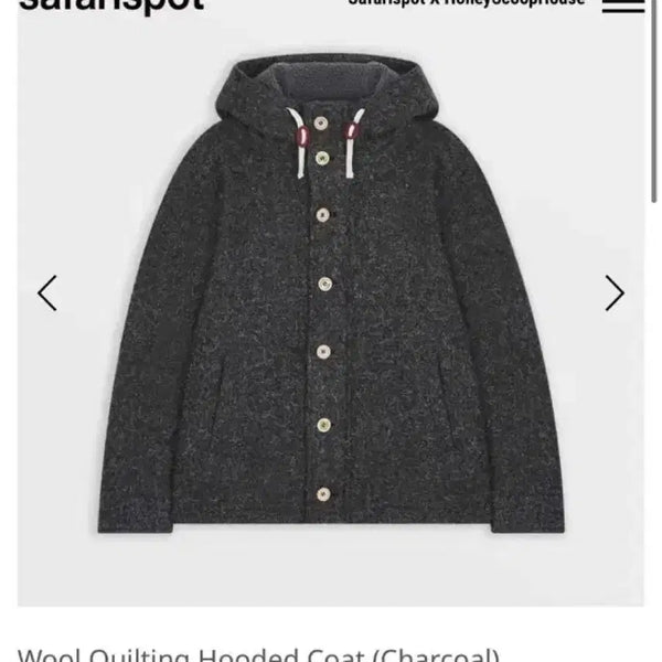 [BUNJANG] Safari Spot Wool Quilting Hooded Coat / [1]사파리스팟 울 코트 Wool Quilting Hooded Coat