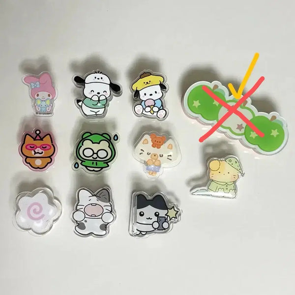 [BUNJANG] Sanrio Leloca Double-Sided Clips (Set of 2) / 다꾸 집게 2개 0.35 산리오 레로카 히히클럽 버띠 나루토마키
