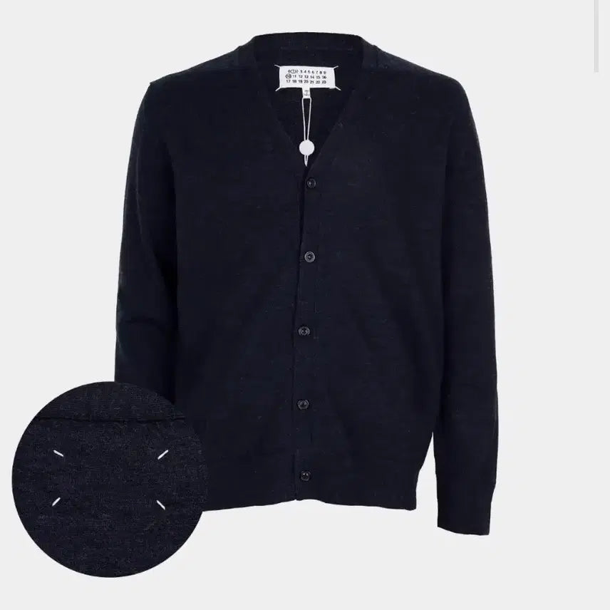 [BUNJANG] Maison Margiela Navy Stitch Detail Suede Elbow Cardigan / 메종마르지엘라 가디건