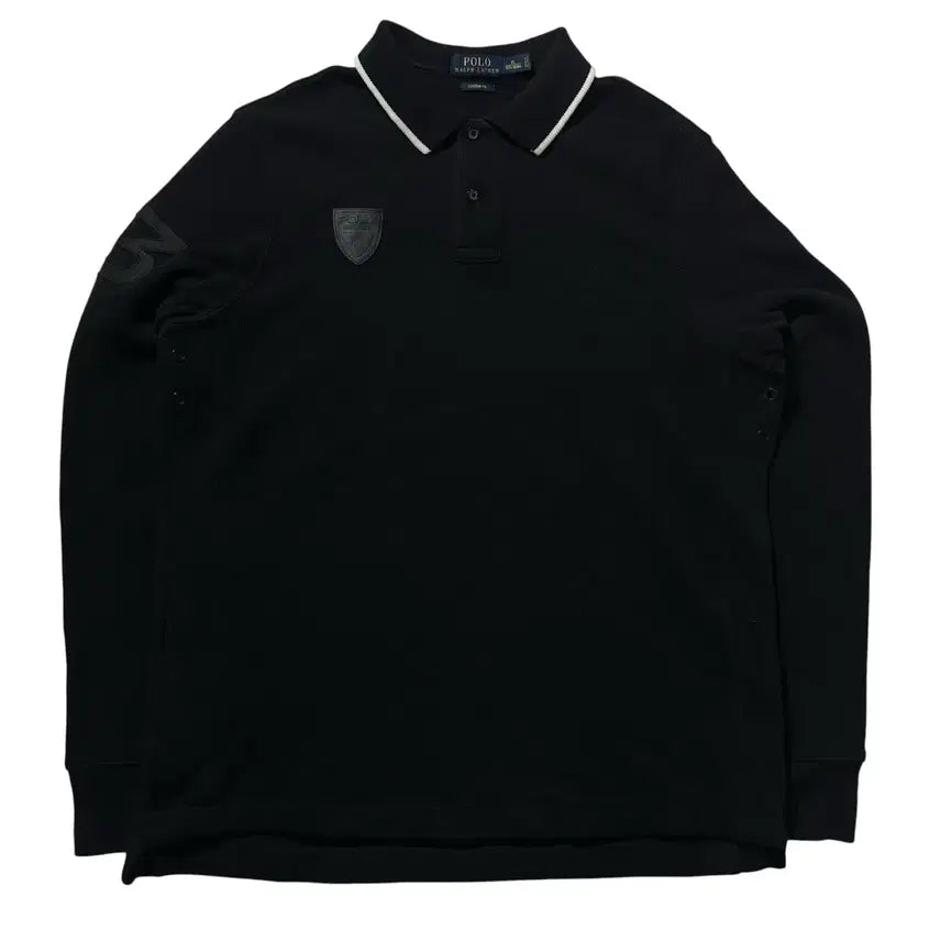 [BUNJANG] Polo Ralph Lauren Swiss Logo Patch Polo T-Shirt Black XL / [XL] 폴로 랄프로렌 스위스 로고 패치 카라 티셔츠 블랙