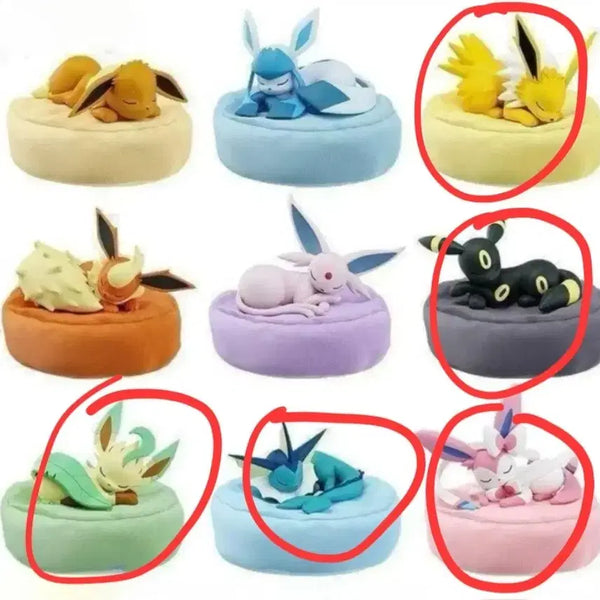 [BUNJANG] Eevee Sleeping Figure 5 Types Bundle Set (Sealed) / 잠자는 이브이 피규어 미개봉 5종 일괄 세트