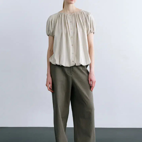 [BUNJANG] Mundal Daphne Volume Top in Light Beige / 문달 Daphne Volume Top in Light Beige