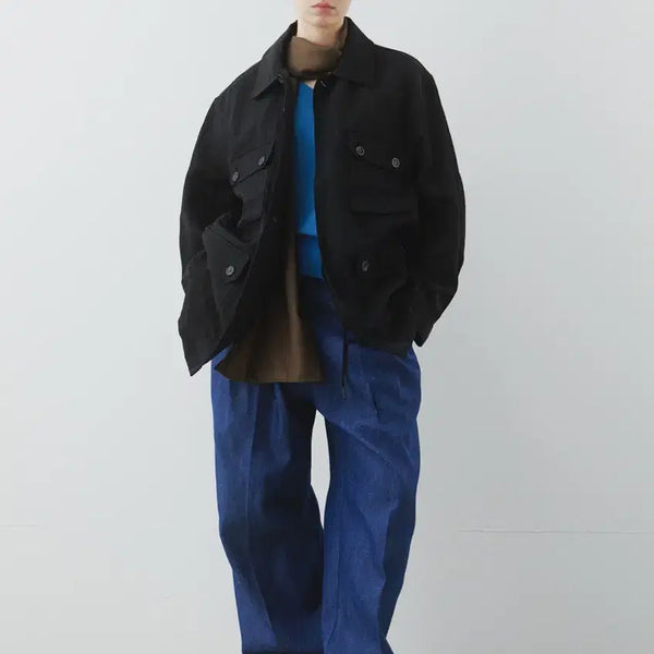[BUNJANG] Mundal Luster Safari Jacket in Black / 문달 Luster Safari Jacket in Black