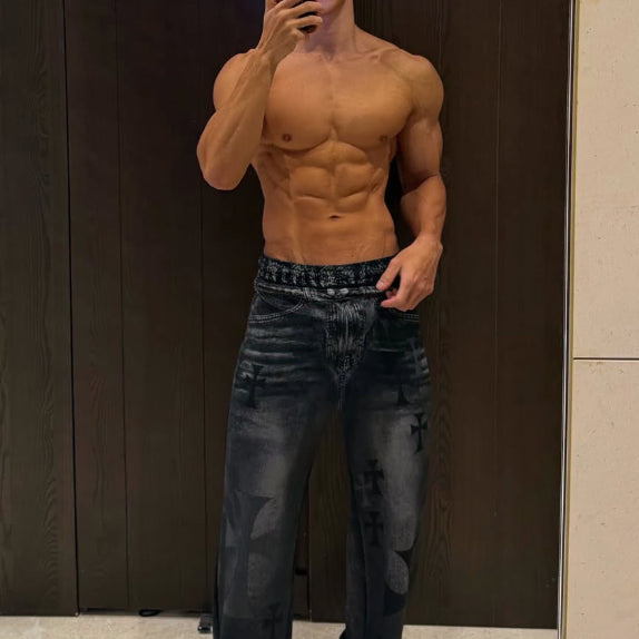 [BUNJANG] Volante Raffinato Span Denim Training Pants Size 50 (2) / (새상품) 라피나토 스판 데님 트레이닝 팬츠 50size(2) 볼란테