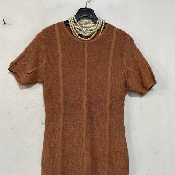 [BUNJANG] Entracte Paris Vintage Brown Knit Short Sleeve Top / N6757 ENTRACTE PARIS 빈티지 니트.반팔