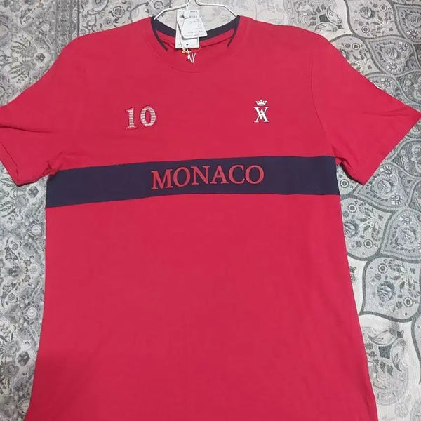 [BUNJANG] VICOMTE A. Monaco Lettering Short Sleeve T-Shirt Navy/Red M (New) / VICOMTE A. 모나코 반팔 10. 티셔츠M (새상품)