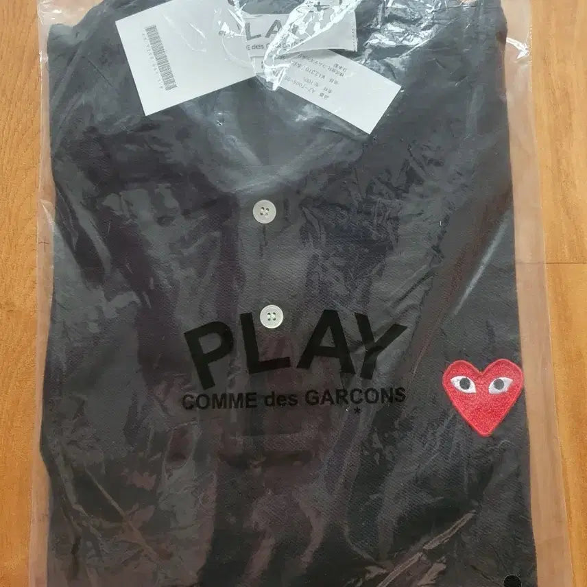 [BUNJANG] Comme des Garçons PLAY Black Polo Shirt XL / 꼼데가르송 플레이 카라티 블랙xl