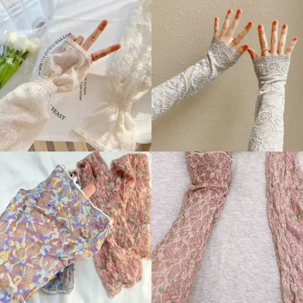 [BUNJANG] Lace/Chiffon Arm Sleeves / 레이스/쉬폰  운전 팔 토시