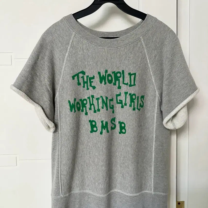 [BUNJANG] BEAMS BOY Embroidered Short Sleeve Sweatshirt T-Shirt / 빔즈보이 반팔 맨투맨 티셔츠