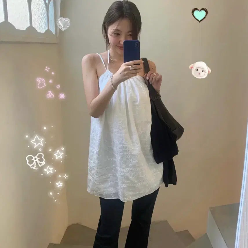 [BUNJANG] Tannat Punching Holder Dress White / 타낫 펀칭 홀더 원피스