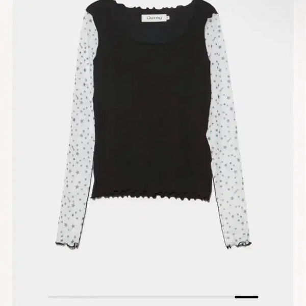 [BUNJANG] Sheer Sleeve T-Shirt / gyeong 시스루 슬리브 티