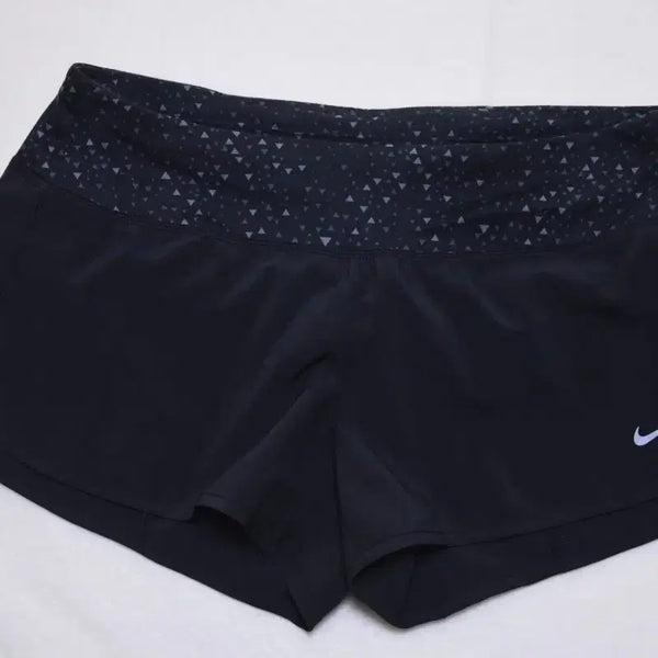 [BUNJANG] Nike Dri-FIT Women's Running Shorts Black Triangle Pattern / 리바이벌 여성 러닝 반바지 블랙 삼각 패턴 허리밴드 거의 새상품