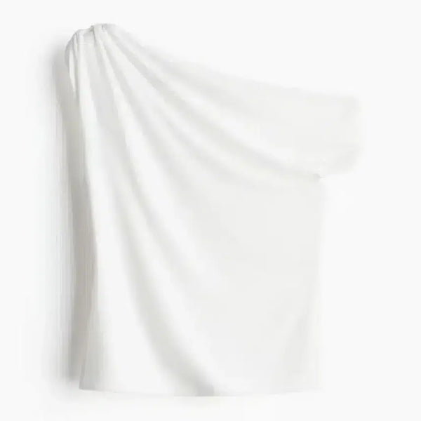 [BUNJANG] H&M One-Shoulder Drape Top - White / H&M 원숄더 드레이프 탑 화이트